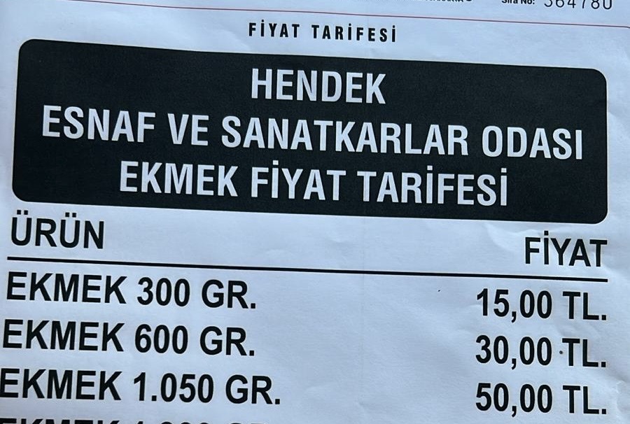 Hendek’te Ekmek Artık 15 TL