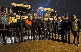 Bektaş ve Yönetimi’nden, Belediyenin Kar Timine Ziyaret